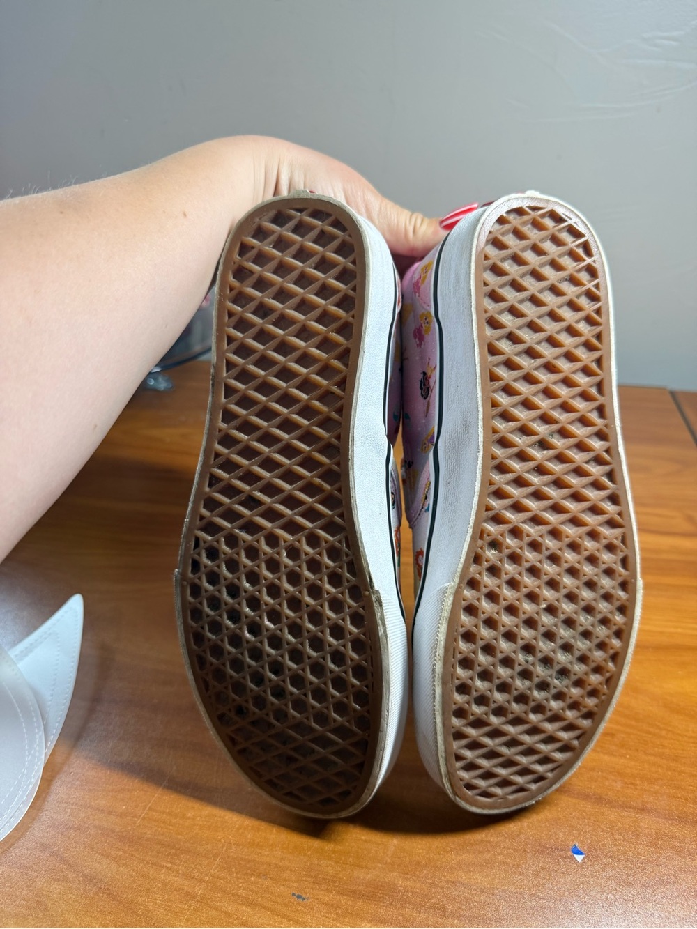 Vans x Disney Princess Custom Slip on Sneaker Pink Canvas Shoe W9.5 - Picture 10 of 10